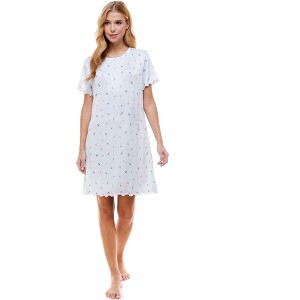 Emerson Road Womens Whisperluxe Rib Short Sleeve Sleepshirt - 1 of 4