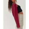 Womens Sweater Bolero Open Front Cropped Sweater Cardigan Long Sleeve Rib Knit Tops Cropped Cardigan Shrugs for Sleeveless Dress - 3 of 4
