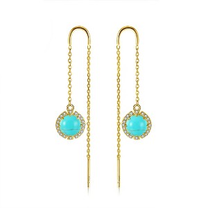 Chain Threader Dangle Earrings for Women Gemstone Sterling Silver Ginger Lyne Collection - 1 of 4