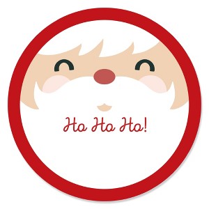 Big Dot of Happiness Jolly Santa Claus - Christmas Party Circle Sticker Labels - 24 Count - 1 of 4