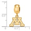 Black Bow Jewelry 14k Yellow Gold Plated Sterling Silver Minnesota Golden Gophers NCAA Bead Charm - 3 of 4