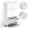 TIRAMISUBEST White 3-Drawer Steel Shoe Cabinet - Freestanding Flip-Door Storage Organizer for Entryway, Hallway or Bedroom (Assembly Required) - 4 of 4