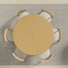 PexFix 52" Wood Round Dining Table Kitchen Table for 4-6 with Arc-Shaped Edge Top & Concave Cylinder Legs for Living/Dining Room Coffee Office Natural - 3 of 4