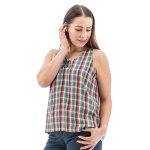 Aventura Clothing Women's Avery Keyhole Plaid Tank Top - 1 of 4