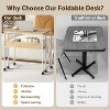Folding Desk 24.8 Inch Portable Computer Table with Particle Board Top and Metal Frame, Small Study Desk for Home Office Bedroom Living Room - 3 of 4