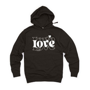 Simply Sage Market Women's Graphic Hoodie Love Heart Stacked - 1 of 3