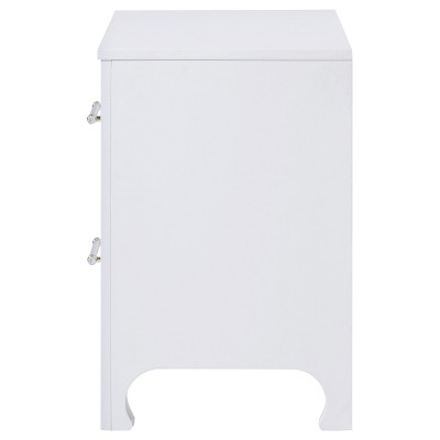 Anastasia Pearl White 2-Drawer Modern Nightstand