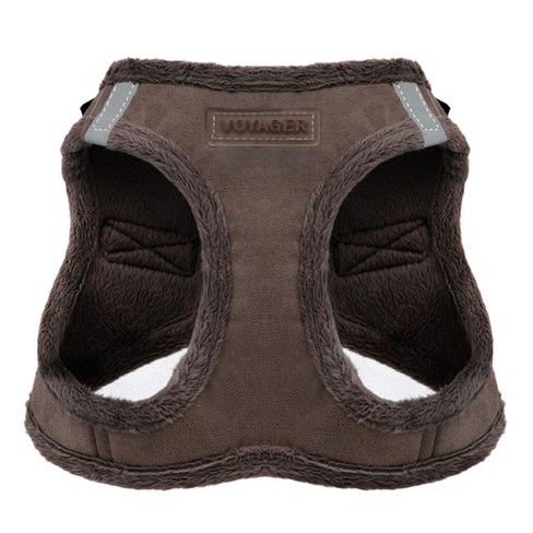 Plush step outlet in dog harness
