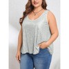 Womens Plus Size Sequin Tank Tops Scoop Neck Sleeveless T-Shirts Sparkle Shimmer Tunic Tops - 3 of 4