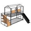 Twin Over Twin Metal Bunk Bed, Metal Housebed with Slide and Storage Stair - 3 of 4