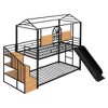 Twin Over Twin Metal Bunk Bed, Metal Housebed with Slide and Storage Stair, Black with Black Slide - image 3 of 4