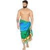 LA LEELA Men's Summer Long Vacation Sarong Beachwear Holidays Wrap Lava Lava Beach Cover Up Sarongs For Men One Size Blue, Floral - 4 of 4
