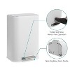 Kitchen Trash Can, Stainless Steel Garbage Can, Step On Trash Can with Quiet Close Lid & Inner Bucket for Kitchen Office - 4 of 4