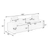 Corduroy Sectional Sofa With Pillows For Living Room,4 Seat Modular Sofa With Plastic Legs,Modern Corduroy Couch For Small Spaces-Koiai - 4 of 4