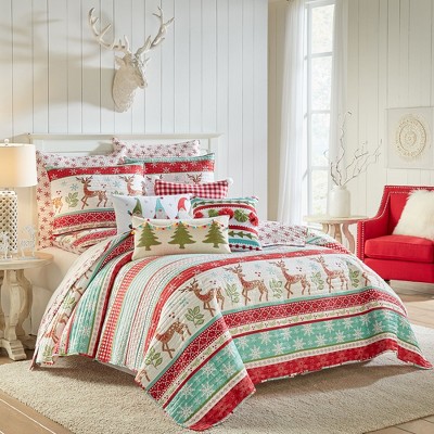 Let It Snow Embroidered Gnomes Holiday Pillow 12x24