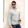 Men's Mock Neck Button-Front Sweatshirt - Long Sleeve Fleece Pullover with Chest Pocket - 4 of 4