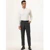 Lars Amadeus Men's Stripe Slim Fit Flat Front Business Suit Pencil Pants - 3 of 4