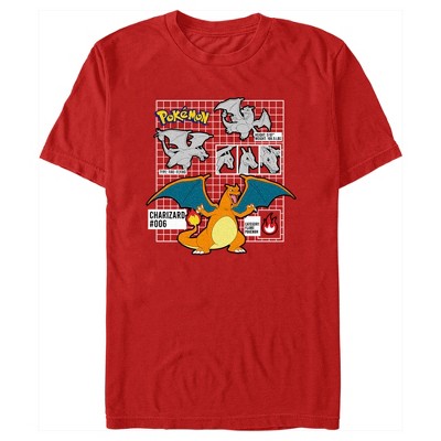 Men's Pokemon Charizard Info Grid T-shirt : Target