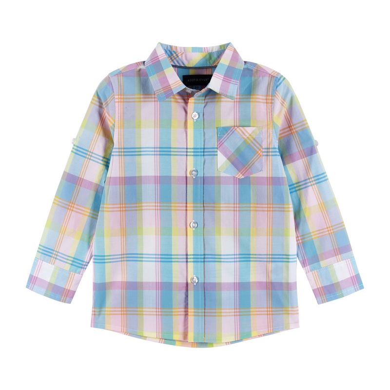 Andy & Evan  Toddler White Plaid Two-Fer Shirt, 1 of 4