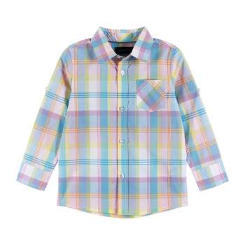 Andy & Evan  Toddler White Plaid Two-Fer Shirt