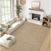 Modern Rainbow Easy Jute Area Rugs, Washable Natural Contemporary Indoor Outdoor Carpet for Living Room Bedroom Office Farmhouse Patio Backyard RV - 3 of 4