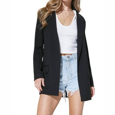 Women's Stretch Knit Open Pocket Front friend Blazer - Blue B
