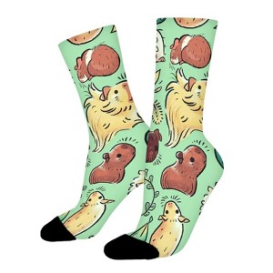 Guinea Pig Women Printed Crew Socks Funny Funky Socks Soft Polyester Novelty Gifts for Artists Men - 1 of 1