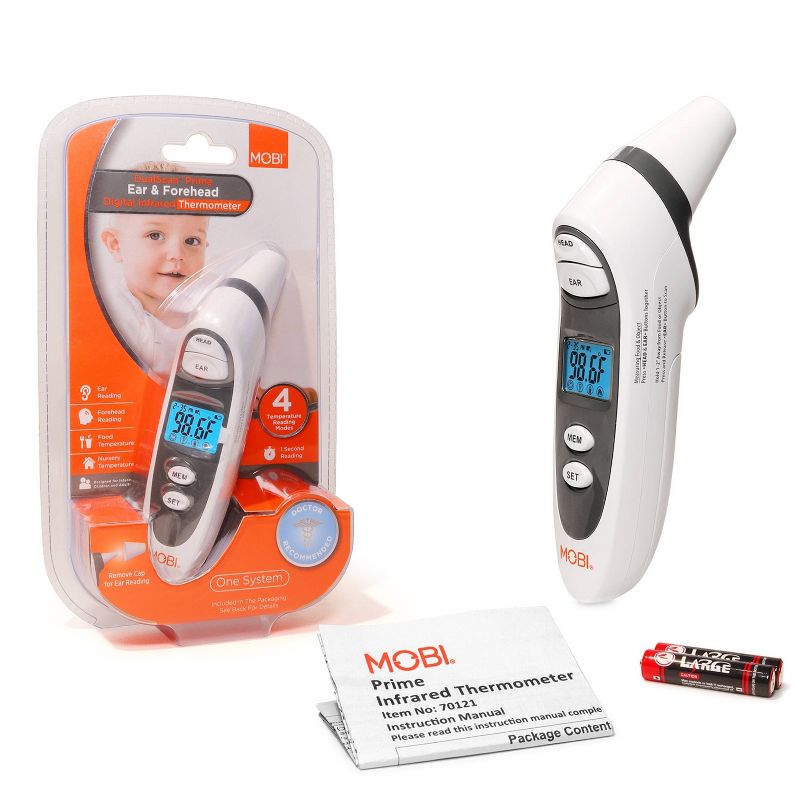Mobi DualScan Prime Ear and Forehead Thermometer, 2 of 12