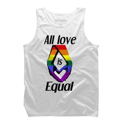 Adult Design By Humans Love is Equal Holding Hands Pride Flag By dnlribeiro88 Tank Top