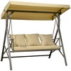 Sapphtopaz Porch Swing Chair 3-Seat Swing Glider with Cushion Outdoor Swing Chair with Adjustable Canopy and Stand for Garden, Backyard, Patio - 3 of 4
