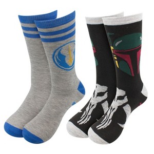 Mens Star Wars Boba Fett & Jedi Crew Socks 2-Pack - 1 of 4