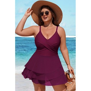 mesh swimsuit dress Halter Neck Mesh Inserted Swim Dress Set Black XL