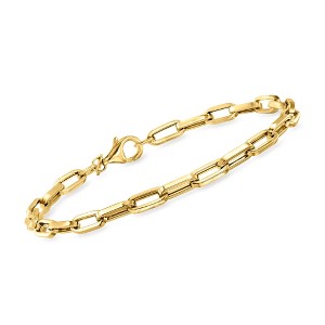 Ross-Simons Italian 14kt Yellow Gold Paper Clip Link Bracelet - 1 of 4
