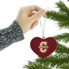 College of Charleston Cougars Logo Heart Love Wood Christmas Tree Holiday Ornament - 3 of 3