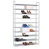 vidaXL Shoe Rack Silver Metal, Plastic, Non-Woven Fabric Large - 4 of 4