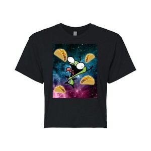 Women's - Invader ZIM - GIR Loves Tacos in Space Cropped Graphic T-Shirt - 1 of 4