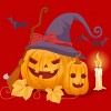 Men's Design By Humans Halloween Witch Pumpkins With Bats By VectorVillain Tank Top - 2 of 3