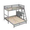 Twin over Full Bunk Bed, Wooden Bed Frame with Built-in Desk and Three Drawers -HABITRIO - 4 of 4