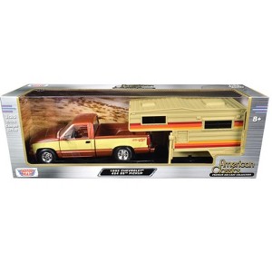 1992 Chevrolet 454 SS Truck Copper Metallic w/Beige w/Camper Shell "American Classics" Series 1/24 Diecast Model Car by Motormax - 1 of 3