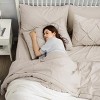 Cozy Comfort by Bedsure | Solid Diamond Pintuck 7pcs 80gsm Queen Size Beige Bedding Set Comforter Set - 2 of 4
