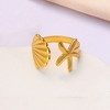 Anna-Kaci Bohemian Gold Shell Starfish Adjustable Rings for Women ummer Ocean Punk Jewelry - 3 of 4