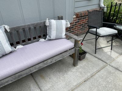 Duck Covers Weekend Water-Resistant Outdoor Bench Cushion, 59 x 18 x 3  Inch, Straw