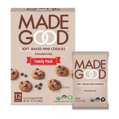 Madegood Organic Gluten Free Chocolate Chip Cookies Soft Baked - 12ct ...