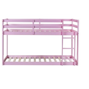 YOOCOZZ Twin over Twin Solid Wooden Floor Bunk Bed with Ladder - 1 of 4