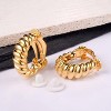 14K gold hoop clip-on earrings, hypoallergenic horn-shaped earrings for women (no piercings) - 2 of 4