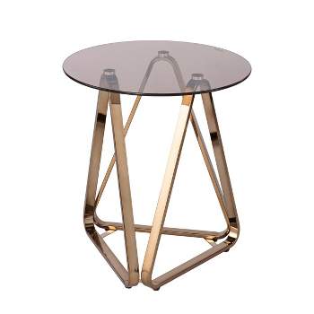 Tainbin Round End Table Champagne - Aiden Lane