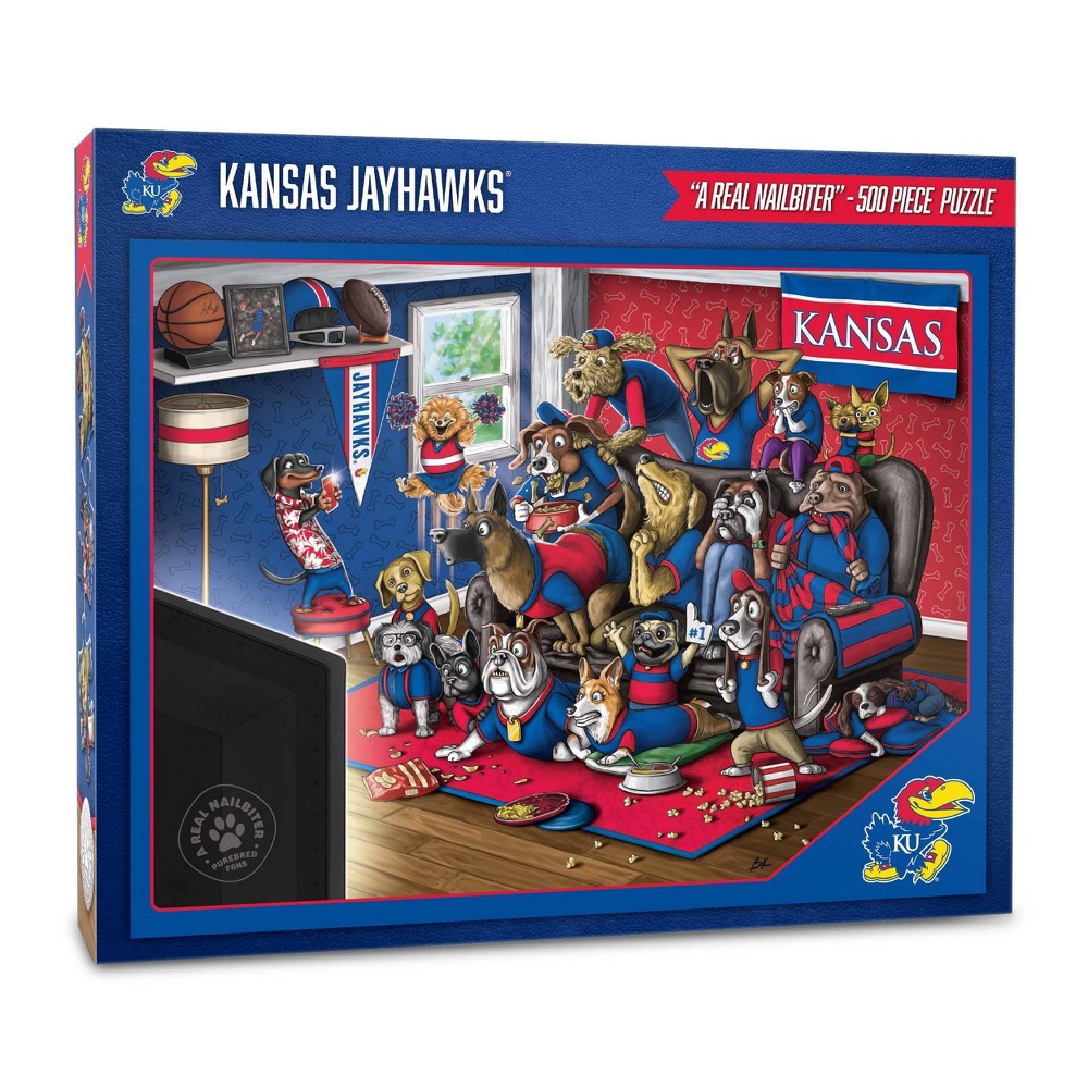 Photos - Jigsaw Puzzle / Mosaic NCAA Kansas Jayhawks Purebred Fans 'A Real Nailbiter' Puzzle - 500pc