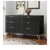 Metal Storage Cabinet With 6 Drawers Dressers For Bedroom Living Room Organizer, Living Room, Entryway, Hallway, Black - 3 of 4