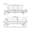 3 Seater Outdoor Patio Acacia Wood Daybed Sofa,Wood Outdoor Garden Loungers with Cushion,Patio Sectional Sofa with Adjustable Sides-Coolbibila - 4 of 4