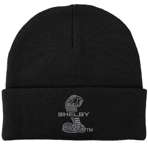 Shelby Cobra Logo Knit Beanie for Men and Women, Black - 1 of 4